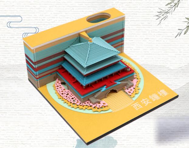 卡紙激光鏤空機善長(cháng)雕刻立體創(chuàng  )意便簽紙紙雕模型，支持定制